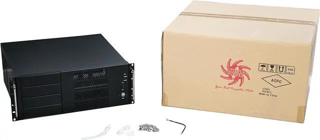 Alt view image 7 of 7 - Athena Power RM-4UC438 Black 1.0mm SECC 4U Rackmount Server Case PS2 Single Mini-Redundant