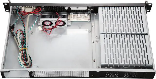 Alt view image 6 of 7 - Athena Power RM-1UC138 Black 1.0mm SECC 1U Rackmount Server Case FlexATX Single (not included) 1 External 5.25" Drive Bays