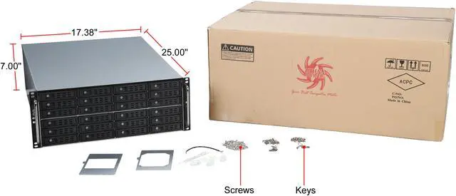 Alt view image 7 of 7 - Athena Power RM-4UG4243HE12 Black SGCC (T=1.2mm) 4U Rackmount Server Case