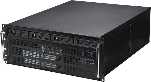 Main image of Athena Power RM-4U8G1043 Black SGCC (T = 1.2mm) 4U Rackmount Server Case - OEM
