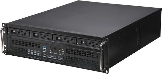 Main image of Athena Power RM-3U8G1043 Black SGCC (T=1.2mm) 3U Rackmount Server Case