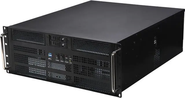 Main image of Athena Power RM-4U8G525 Black SGCC (T=1.2mm) 4U Rackmount Server Case 2 External 5.25" Drive Bays