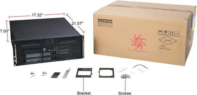 Alt view image 8 of 7 - Athena Power RM-4U8G525 Black SGCC (T=1.2mm) 4U Rackmount Server Case 2 External 5.25" Drive Bays