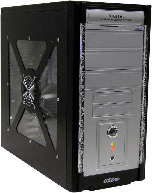 Alt view image 2 of 10 - ASYS 8654BW Black Steel ATX Mid Tower Computer Case 450W Power Supply