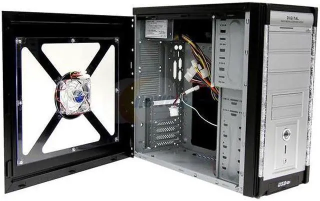 Alt view image 4 of 10 - ASYS 8654BW Black Steel ATX Mid Tower Computer Case 450W Power Supply