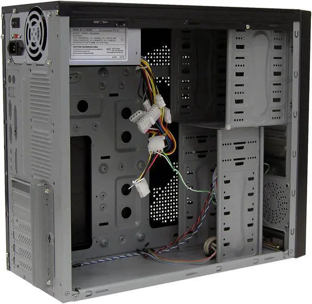 Alt view image 5 of 10 - ASYS 8654BW Black Steel ATX Mid Tower Computer Case 450W Power Supply