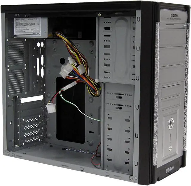 Alt view image 6 of 10 - ASYS 8654BW Black Steel ATX Mid Tower Computer Case 450W Power Supply
