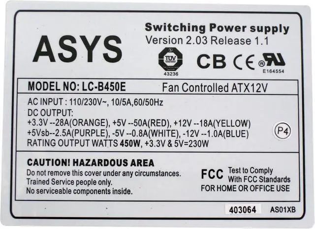 Alt view image 8 of 10 - ASYS 8654BW Black Steel ATX Mid Tower Computer Case 450W Power Supply