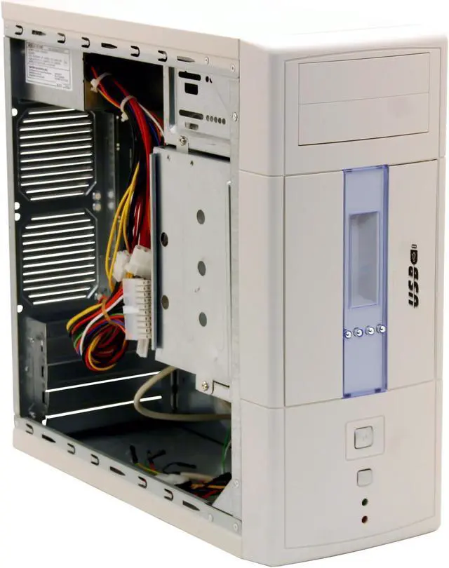 Alt view image 9 of 11 - ASYS 011-MJA Beige All metal construction (SGCC) Micro ATX Desktop Computer Case 250W ATX12V Power Supply