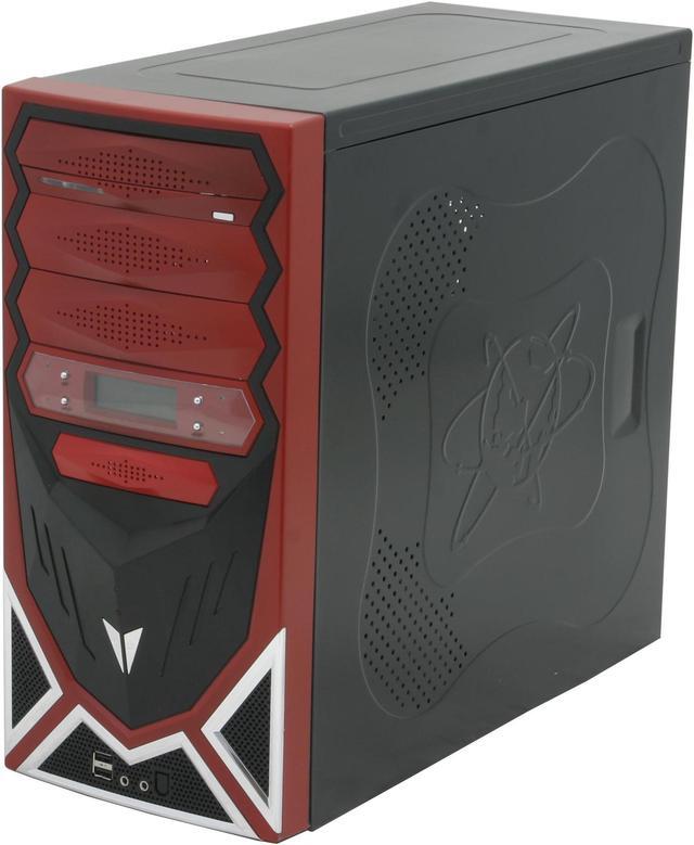 Alt view image 2 of 14 - ASYS X-60 Robot Black/ Red Steel ATX Mid Tower Computer Case 500W Power Supply
