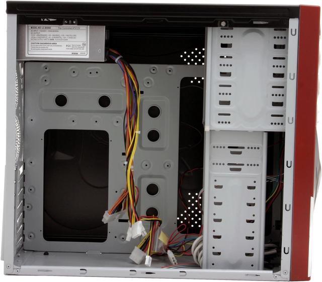 Alt view image 8 of 14 - ASYS X-60 Robot Black/ Red Steel ATX Mid Tower Computer Case 500W Power Supply