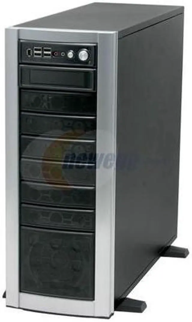 Alt view image 2 of 15 - ASYS CK-1022-5 Black/ Silver 1.0 mm SECC Chassis, Plastic Front Panel ATX Full Tower Computer Case