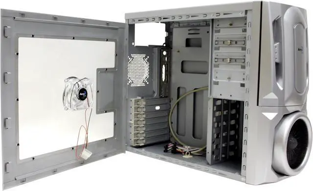 Alt view image 7 of 13 - AeroCool AEROENGINE-C SS Silver SECC ATX Mid Tower Computer Case