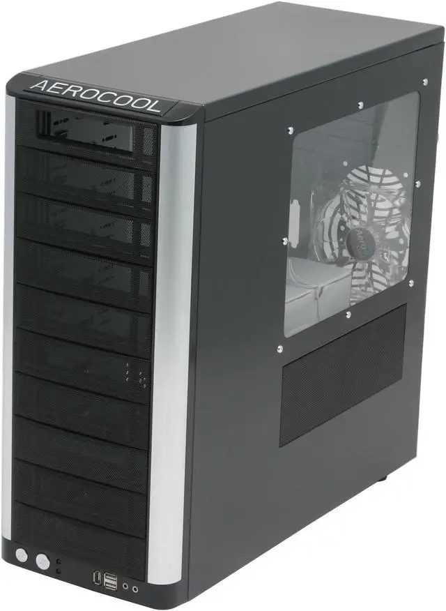 Alt view image 3 of 8 - AeroCool Masstige BLK Black Steel ATX Mid Tower Computer Case