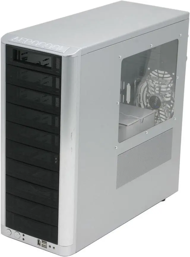 Alt view image 2 of 10 - AeroCool Masstige Silver SECC 0.8mm ATX Mid Tower Computer Case