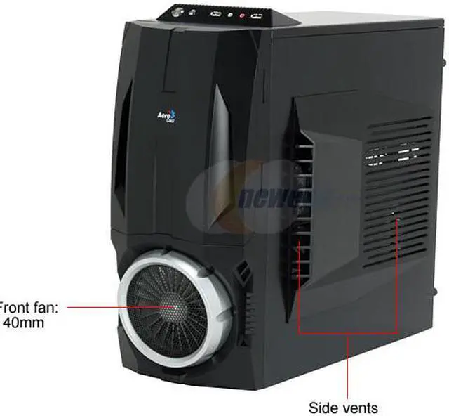 Alt view image 3 of 14 - AeroCool AeroEngine Plus - BK Black 0.6mm SECC steel ATX Mid Tower Computer Case