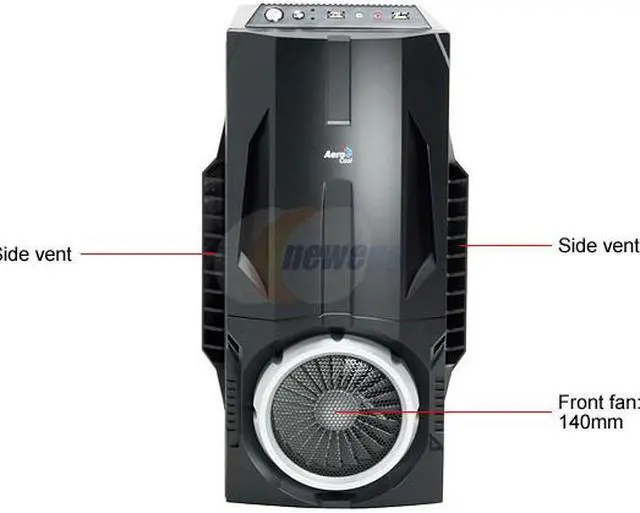Alt view image 4 of 14 - AeroCool AeroEngine Plus - BK Black 0.6mm SECC steel ATX Mid Tower Computer Case