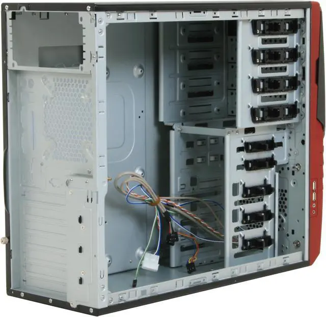 Alt view image 7 of 12 - AeroCool AeroRacer Pro Red 0.6mm SECC Steel ATX Mid Tower Computer Case