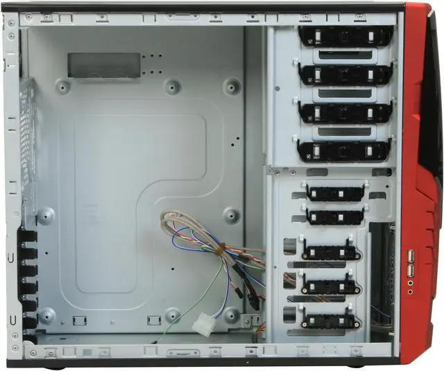 Alt view image 8 of 12 - AeroCool AeroRacer Pro Red 0.6mm SECC Steel ATX Mid Tower Computer Case