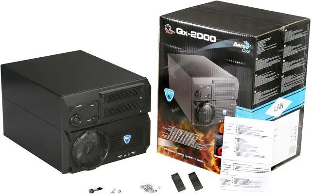 Alt view image 8 of 8 - AeroCool Qx-2000 Black SECC 0.6mm MicroATX Cube Tower Computer Case