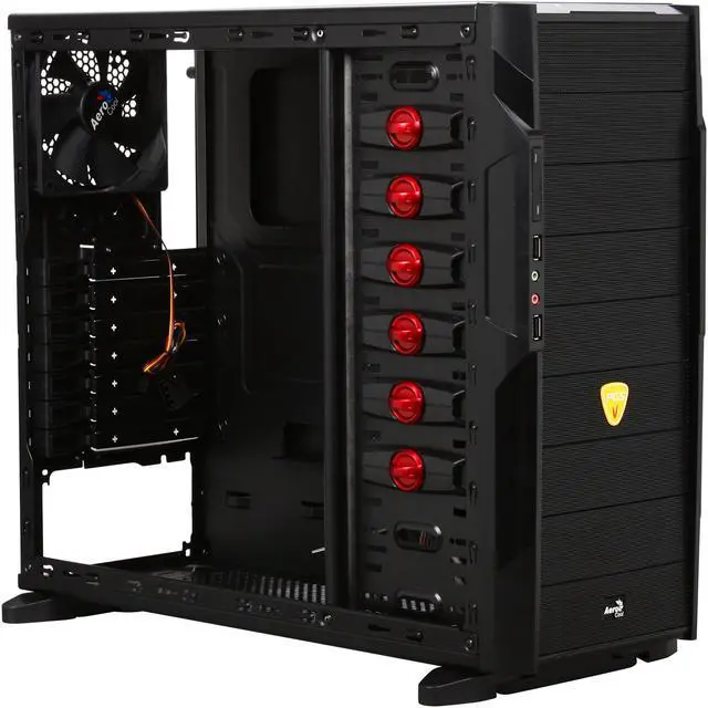 Alt view image 7 of 9 - AeroCool Vs-9 Black SECC 0.6mm ATX Mid Tower Computer Case