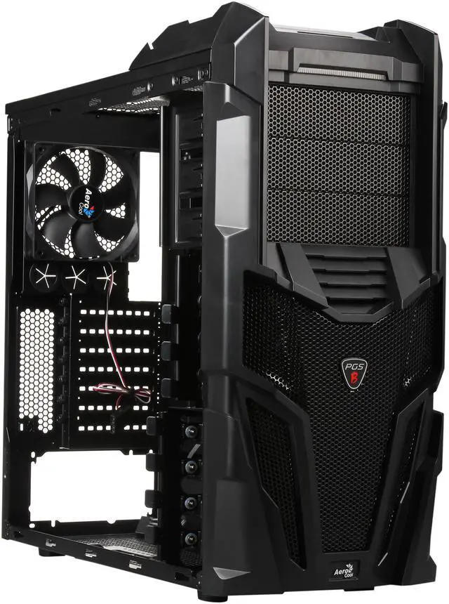 Alt view image 7 of 10 - AeroCool PGS B Series Mechatron-Black Steel Edition Black 0.6 SECC Steel ATX Mid Tower Computer Case