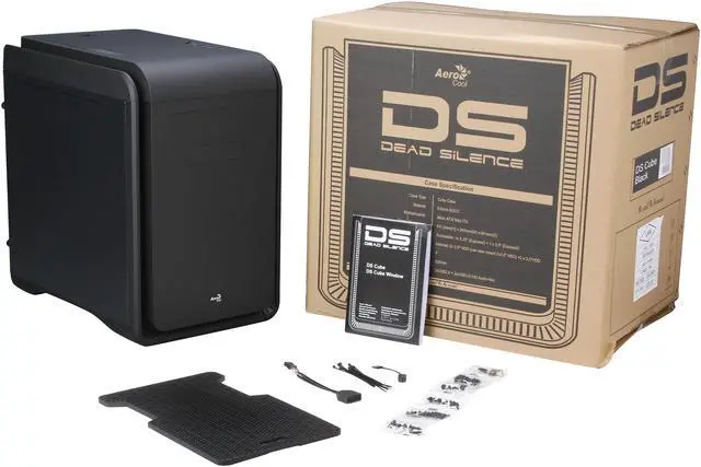 Alt view image 10 of 10 - AeroCool DS-Cube Black Black 0.8mm SGCC ATX Mid Tower Computer Case