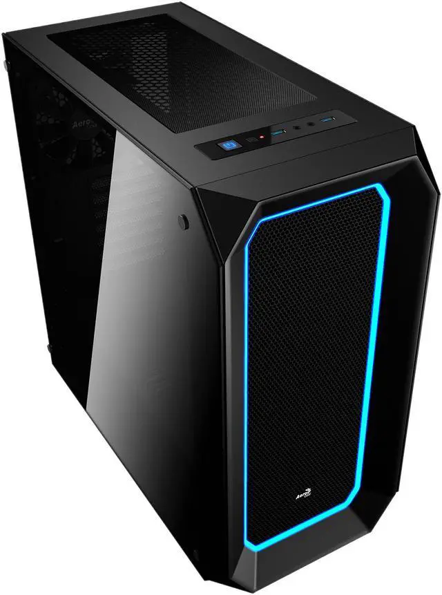 Alt view image 5 of 13 - AeroCool P7 series P7-C0 Black Steel / Tempered Glass ATX Mid Tower Computer Case ATX PSU (Optional) Power Supply