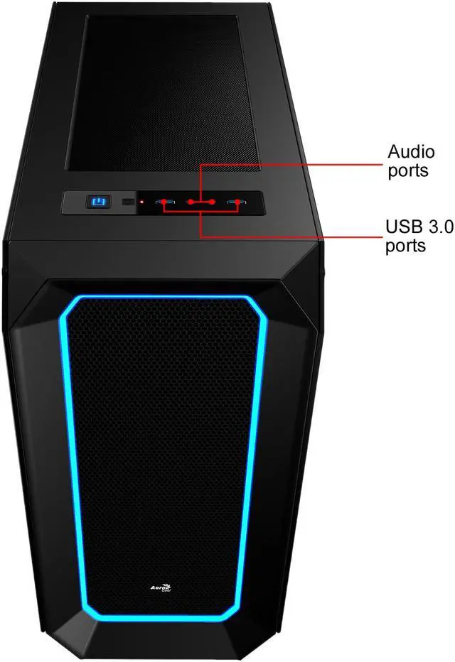 Alt view image 3 of 13 - AeroCool P7 series P7-C0 Black Steel / Tempered Glass ATX Mid Tower Computer Case ATX PSU (Optional) Power Supply