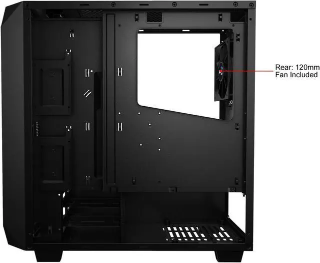 Alt view image 11 of 13 - AeroCool P7 series P7-C0 Black Steel / Tempered Glass ATX Mid Tower Computer Case ATX PSU (Optional) Power Supply