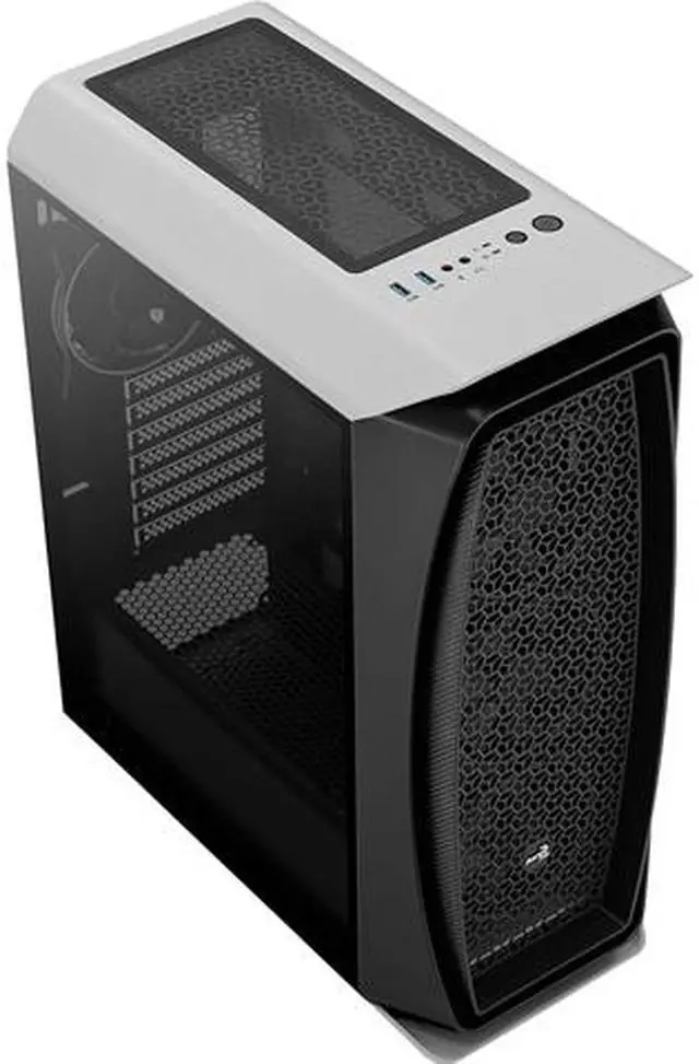 Main image of AeroCool Aero One Eclipse White High-performance Mid Tower Case with Full Tempered Glass Side Panel and 4 Addressable RGB Fans