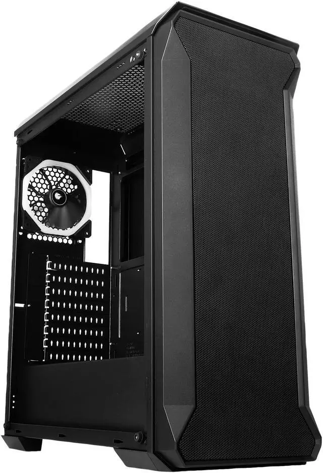 Alt view image 8 of 20 - SAMA Tank-RGB Black Dual USB3.0 Steel/ Tempered Glass ATX Mid Tower Gaming Computer Case w/Tempered Glass Panel and 4x Addressable RGB LED Ring Fans Pre-Installed