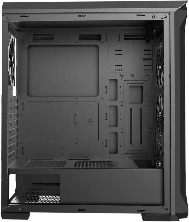 Alt view image 12 of 20 - SAMA Tank-RGB Black Dual USB3.0 Steel/ Tempered Glass ATX Mid Tower Gaming Computer Case w/Tempered Glass Panel and 4x Addressable RGB LED Ring Fans Pre-Installed