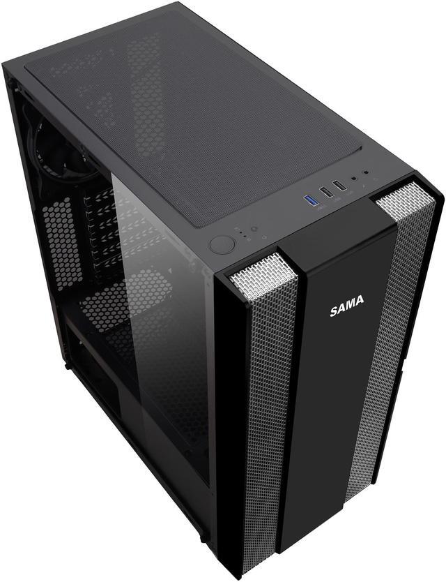Alt view image 10 of 16 - SAMA Sama-Z3 Black Steel / Tempered Glass ATX Mid Tower Computer Case