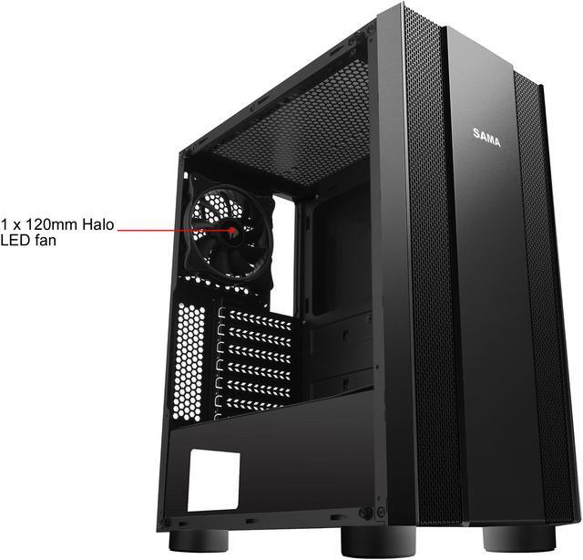 Alt view image 16 of 16 - SAMA Sama-Z3 Black Steel / Tempered Glass ATX Mid Tower Computer Case