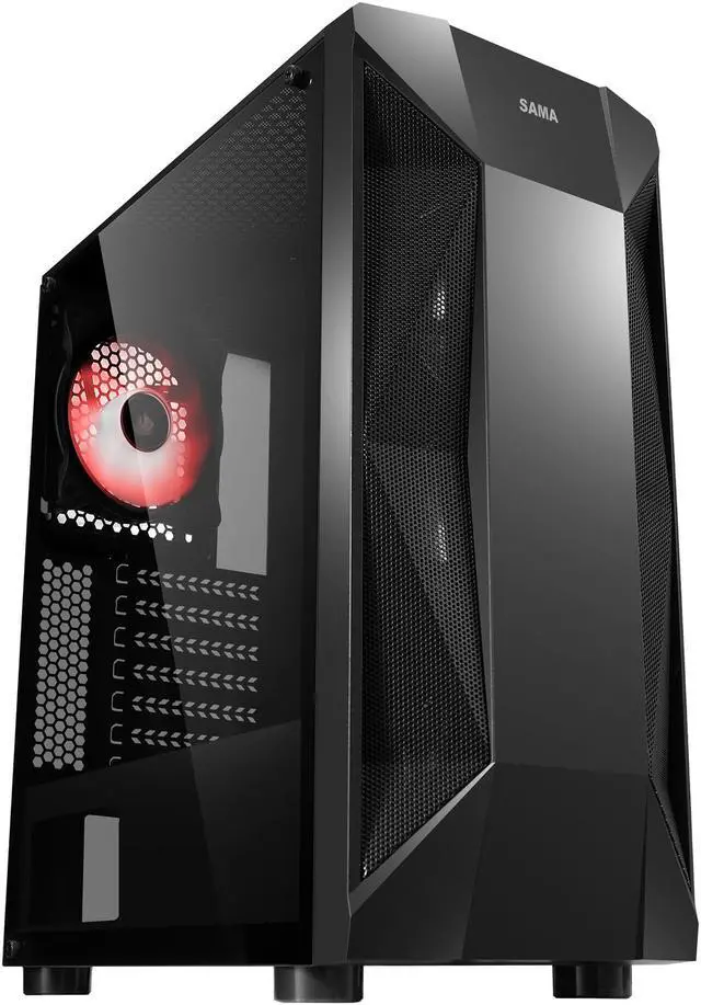 Alt view image 6 of 20 - SAMA Sama-M1-ARGB Black Steel / Tempered Glass ATX Mid Tower Computer Case