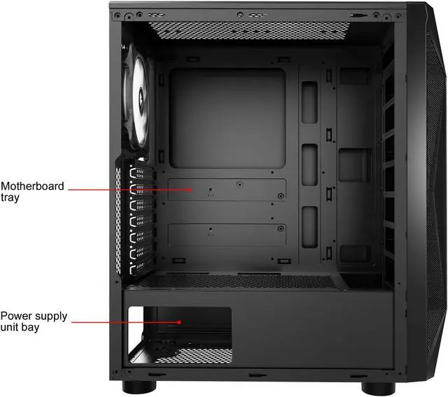 Alt view image 17 of 20 - SAMA Sama-M1-ARGB Black Steel / Tempered Glass ATX Mid Tower Computer Case