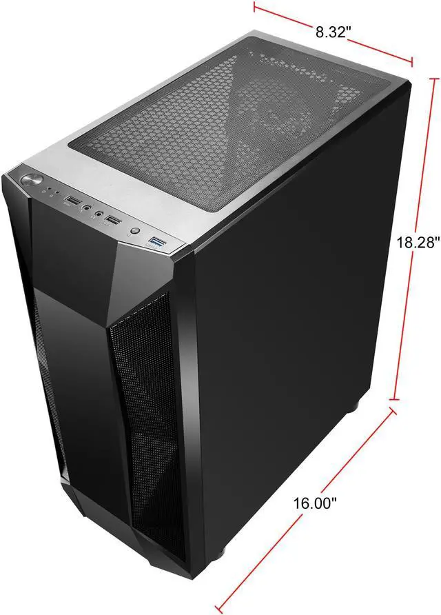 Alt view image 20 of 20 - SAMA Sama-M1-ARGB Black Steel / Tempered Glass ATX Mid Tower Computer Case