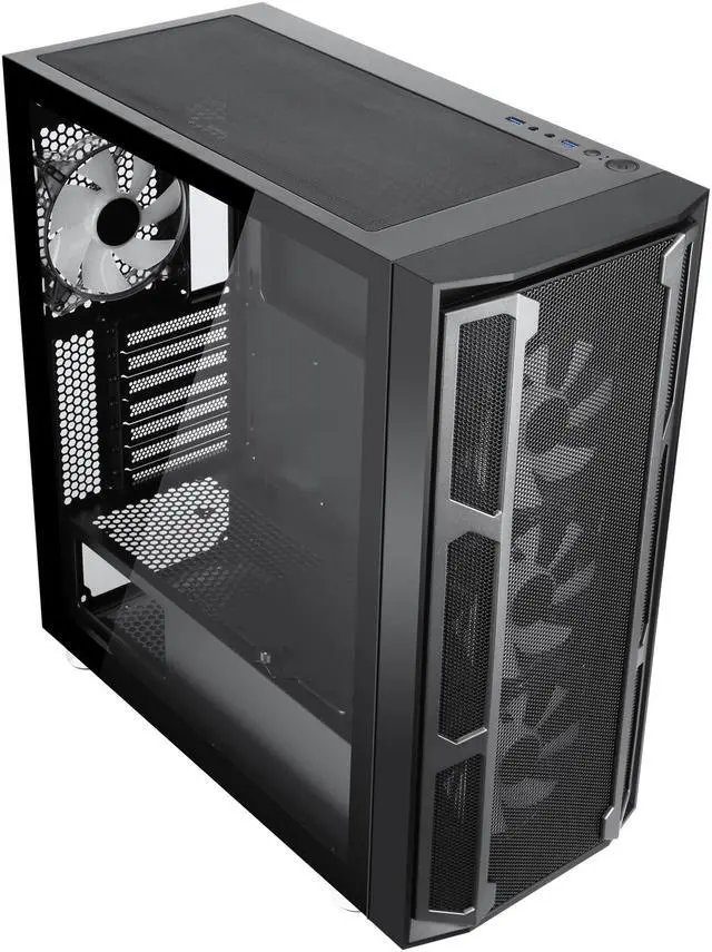 Alt view image 17 of 20 - SAMA Space X1-ARGB Black Steel / Tempered Glass ATX Mid Tower Computer Case with 4 x 120mm ARGB LED Fans Pre-Installed