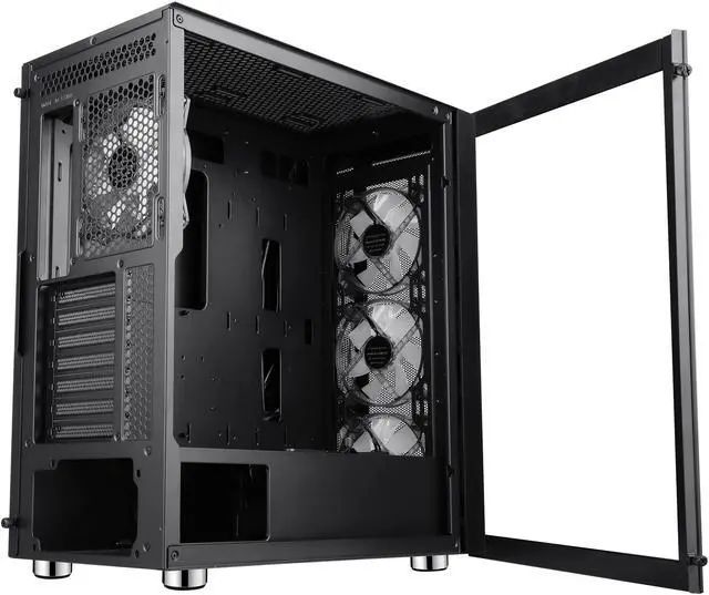 Alt view image 15 of 20 - SAMA Space X1-ARGB Black Steel / Tempered Glass ATX Mid Tower Computer Case with 4 x 120mm ARGB LED Fans Pre-Installed