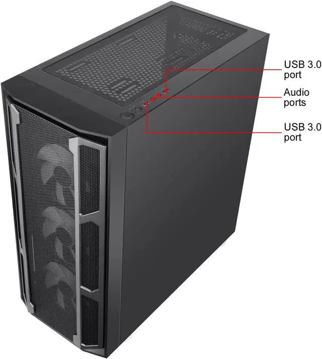 Alt view image 12 of 20 - SAMA Space X1-ARGB Black Steel / Tempered Glass ATX Mid Tower Computer Case with 4 x 120mm ARGB LED Fans Pre-Installed