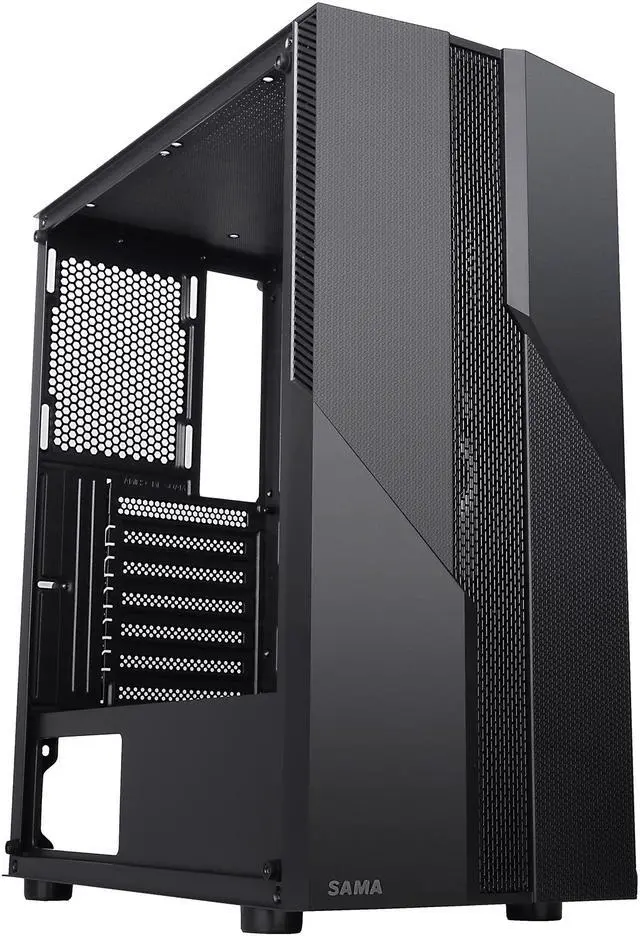 Alt view image 8 of 20 - SAMA SAMA-M2-ARGB Black Steel / Tempered Glass ATX Mid Tower Computer Case w/ 3 x 120mm ARGB Fans (Pre-Installed)