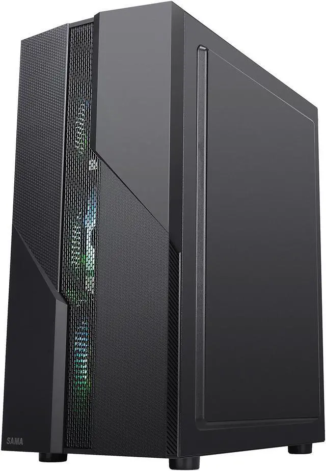 Alt view image 12 of 20 - SAMA SAMA-M2-ARGB Black Steel / Tempered Glass ATX Mid Tower Computer Case w/ 3 x 120mm ARGB Fans (Pre-Installed)