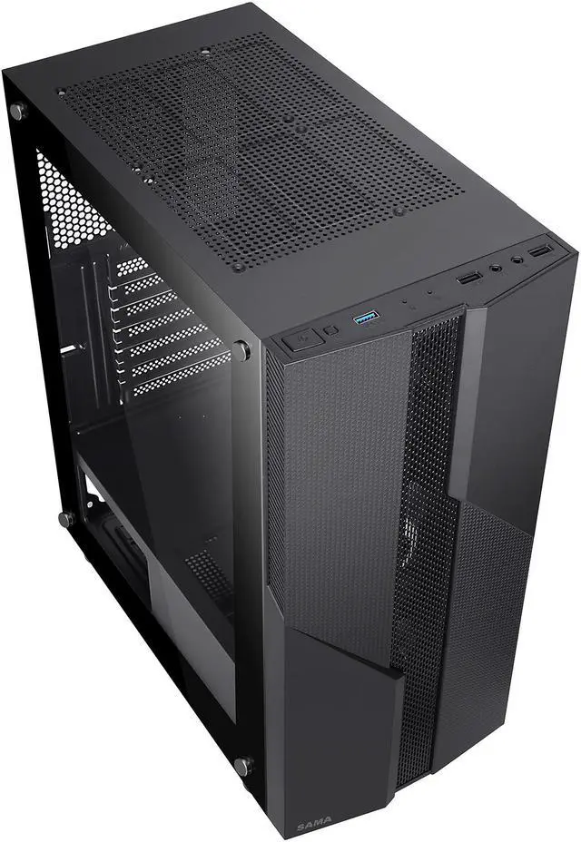 Alt view image 17 of 20 - SAMA SAMA-M2-ARGB Black Steel / Tempered Glass ATX Mid Tower Computer Case w/ 3 x 120mm ARGB Fans (Pre-Installed)