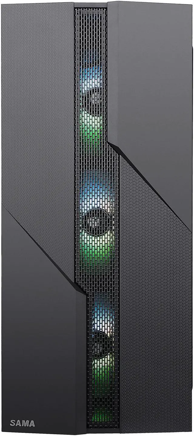 Alt view image 10 of 20 - SAMA SAMA-M2-ARGB Black Steel / Tempered Glass ATX Mid Tower Computer Case w/ 3 x 120mm ARGB Fans (Pre-Installed)