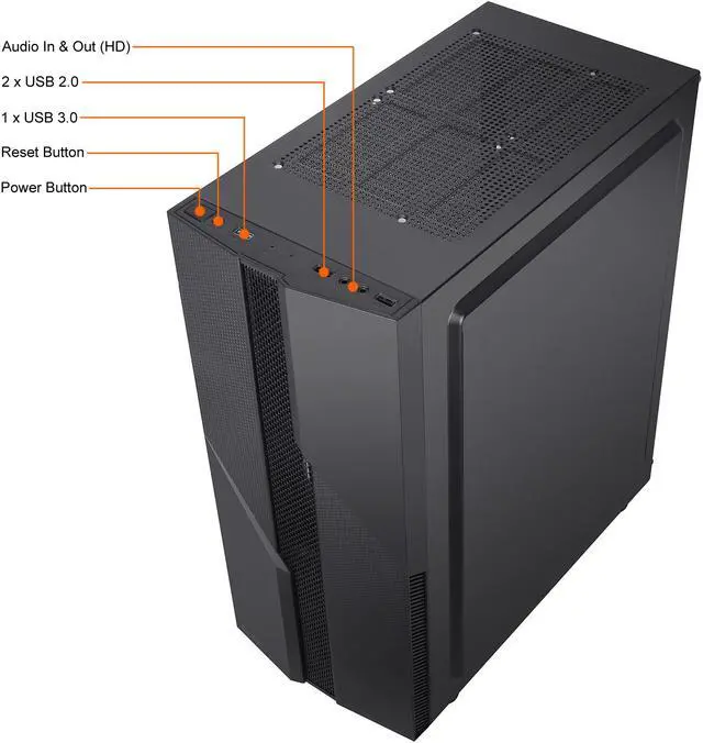 Alt view image 16 of 20 - SAMA SAMA-M2-ARGB Black Steel / Tempered Glass ATX Mid Tower Computer Case w/ 3 x 120mm ARGB Fans (Pre-Installed)