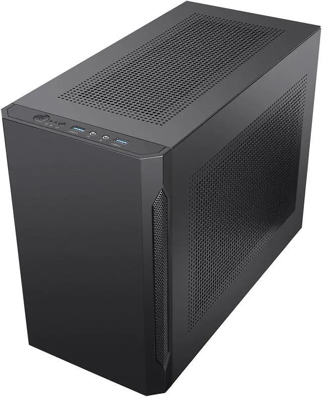 Alt view image 4 of 12 - SAMA IM02 Black Steel / Tempered Glass Micro ATX Tower Computer Case