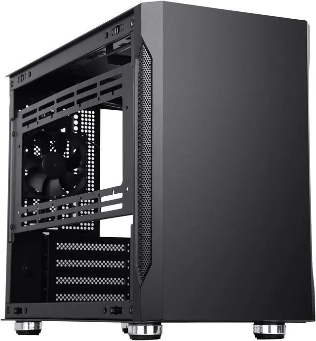 Alt view image 3 of 12 - SAMA IM02 Black Steel / Tempered Glass Micro ATX Tower Computer Case