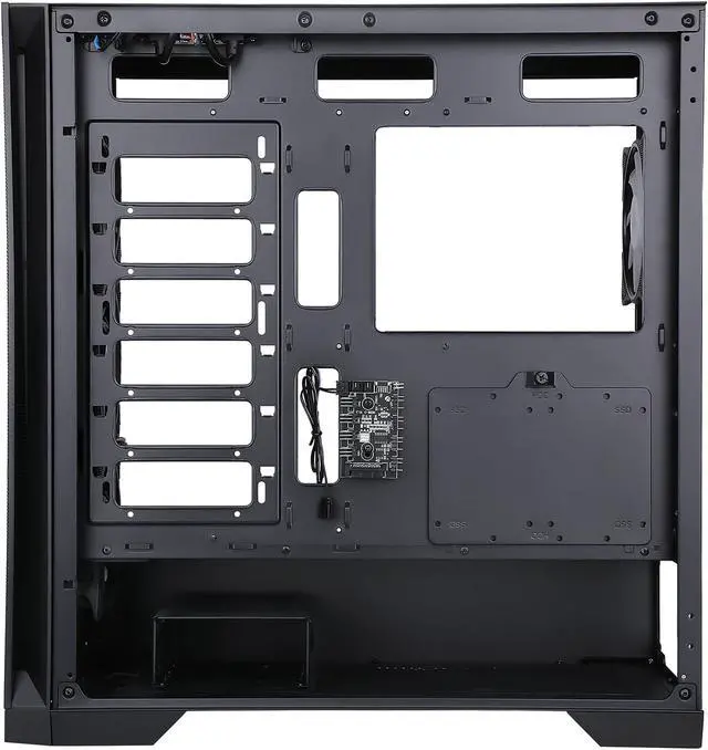 Alt view image 8 of 17 - Sama IDX8-ARGB-BK Black Dual USB3.0 Steel/ Tempered Glass ATX Mid Tower Gaming Computer Case w/ 4 x ARGB LED Fans (3 x120mm x Front l, 1 x120mm x Rear)Pre-Installed