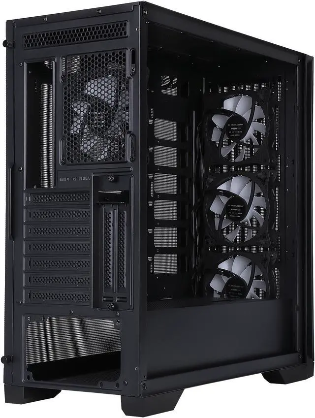 Alt view image 14 of 17 - Sama IDX8-ARGB-BK Black Dual USB3.0 Steel/ Tempered Glass ATX Mid Tower Gaming Computer Case w/ 4 x ARGB LED Fans (3 x120mm x Front l, 1 x120mm x Rear)Pre-Installed